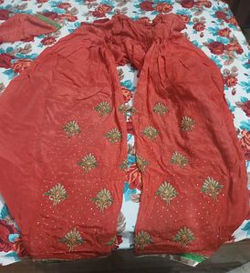 Embroidered Red Salwar Suit