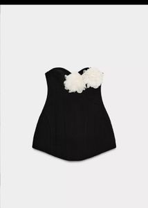 ZARA Chic Black Strapless Dress