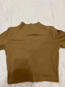 Brown Ribbed Knit Co-ord Set