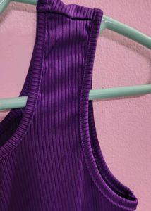 Solid Purple Sleeveless Dress