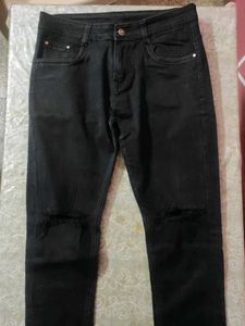 jet Black Ripped skinny jeans