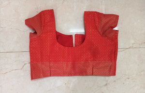 ORANGISH RED SILK SAREE