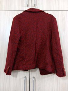 Chic Maroon Textured Blazer
