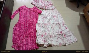 Pink Color Bandhani Dress