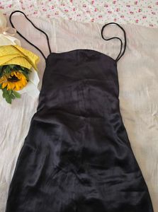 Sleek Black Backless Mini Dress