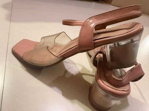 Stylish Pink Transparent Strap Sandals