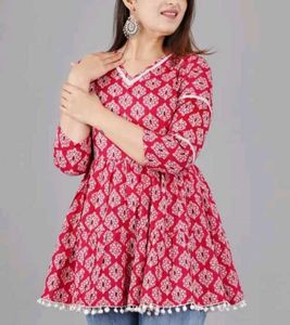 Pink Printed Kurta