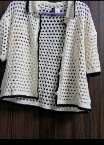 Chic Crochet Knit Cardigan