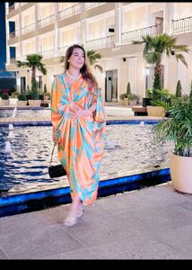 Orange kaftan dress