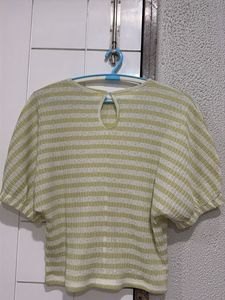 Striped Puff Sleeve Top