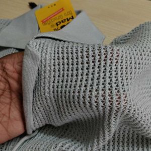 Bewakoof Men's Grey Textured Oversized Shirt
