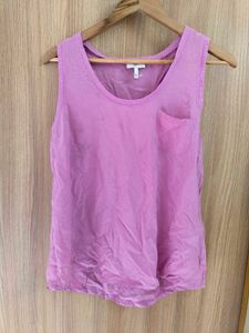 Pink Sleeveless Pocket Tank Top