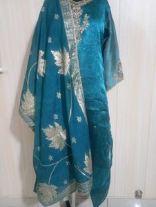 Teal Kurta Set with Dupatta