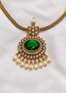 American Daimond Emerald and Pearl Jewelry Set
