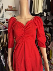 Vibrant Red Ethnic Gown