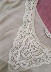 Boho Lace Trim Bell Sleeve Blouse
