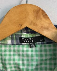 Green Plaid Button-Up Shirt