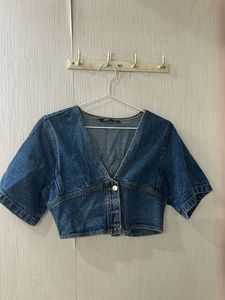 Stylish Denim Cropped Top