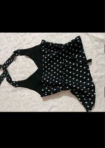 combo of Polka Dot Halter Top &amp; sheer cape