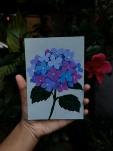 💜 Handmade Hydrangea Mini Painting
