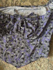 Purple Floral Puff Sleeve Crop Top