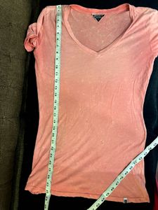 Coral Ombre V-Neck T-Shirt