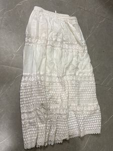 Elegant White Tiered Ethnic Skirt