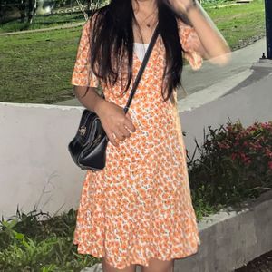 Vibrant Floral Print Mini Dress