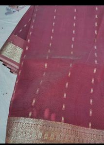 Elegant Red Saree with Blouse