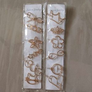 Cute Gold Tone Hair Clips Set