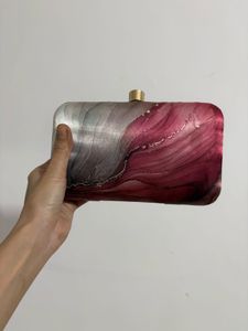 Marbled Effect Clutch Bag