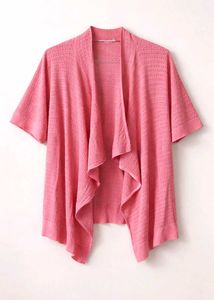 Coral Knit Open Front Cardigan