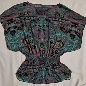 Y2k Vintage Desi Chatpata Paisley Print Kaftan Top
