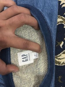GAP Denim Patchwork Sweatshirt