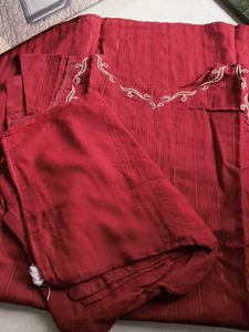 Elegant Red Kurta Set with Embroidery XXL size