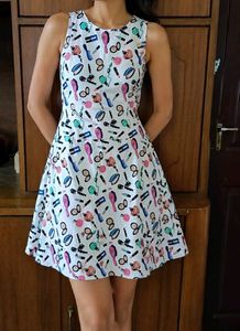 Cute Makeup Print Dress