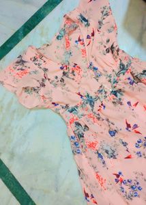 Light Peach Flower Dress For Girl 30 Bust