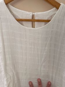 Comfortable White Cotton Kurta Set(plussize)