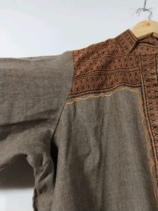 Khaki Brown Printed Kurti (Unisex, Man &amp; Woman)