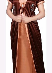 Embroidered Maxi Night Gown