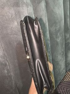 Chic Black Croc Embossed Chain Bag