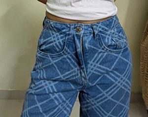 Blue Jeans with Unique Pattern
