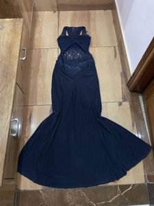 Elegant Navy drss with Lace Detail