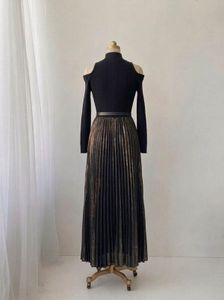Chic Cold Shoulder Mock Neck Midi Dress