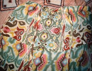 Boho Print Tiered Maxi Skirt