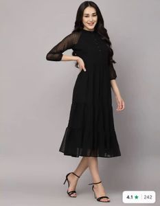 Elegant Black Tiered Dress