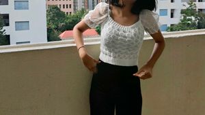 White Knit Crop Top