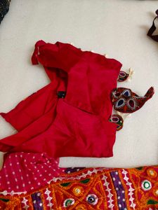 Vibrant Pink Bandhani jacket and top