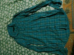 Men's Teal Plaid Long Sleeve Shirt