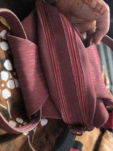 Dusty Rose Textured Shoulder Bag